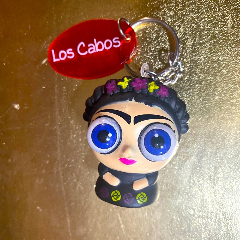 ROLLING EYES FRIDA TYPE KEYCHAIN LOS CABOS EYES ROLL IN DIFFERENT DIRECTIONS 2” - Picture 5 of 8